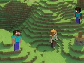 Steve VS Herobrine battle 1