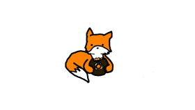 Thefox eats a doughnut