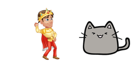 king and cat dancing