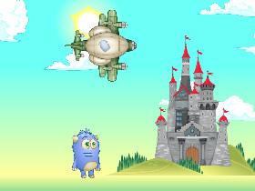 Airship and monster