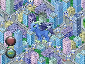 dragon destroying a city