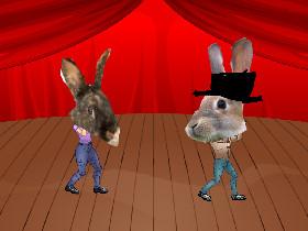 rabbit head dance party