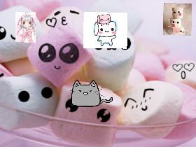 cute marshmellow and cat 1