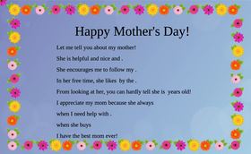 Mother&#039;s Day Mad Libs