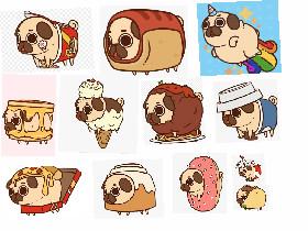 Chibi pug food!