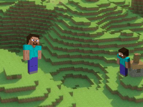 Herobrine vs. Steve boss battle