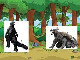 Godzilla battling anguirus 1