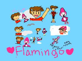 flamingo drawings<3