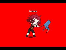 Damian throwing a chair