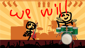 we will rock you stick people