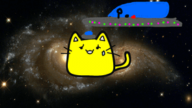 alien kitty traveling space