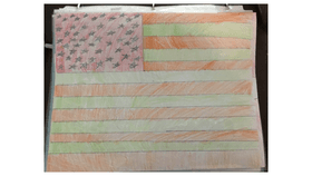 My white american flag drawing
