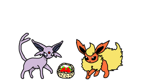 Espeon and Flareon get into a fight