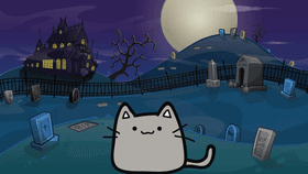 Cat in graveyard