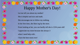 Mother&#039;s Day Mad Libs