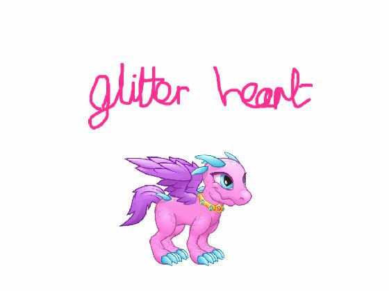 glitter heart as a dragon