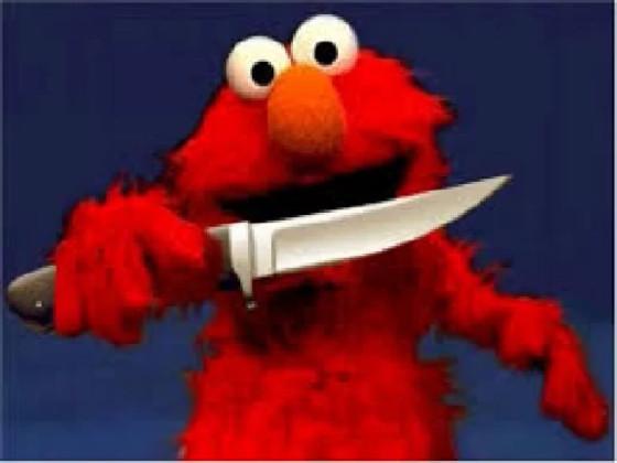 elmo haveing a knife