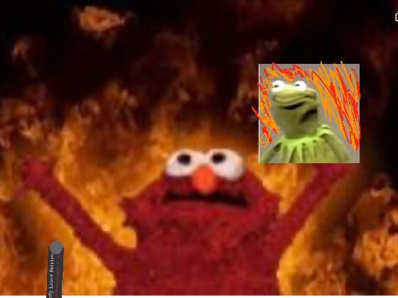 Kermit in fire