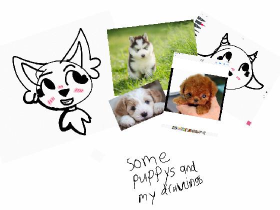 puppys and wolf drawings