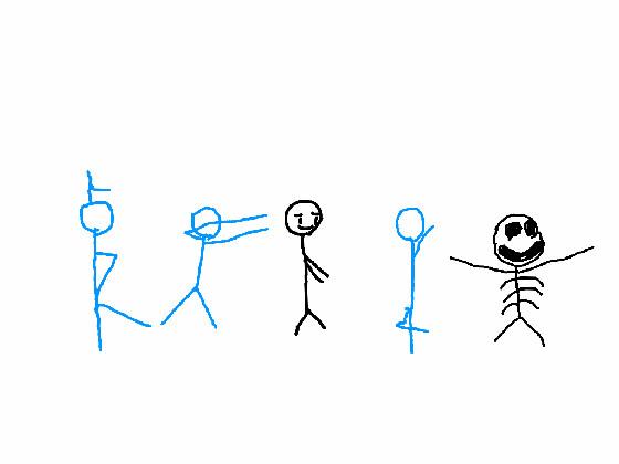 dancing stickmen and stick skeloton