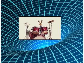 talking to a drumming bunny
