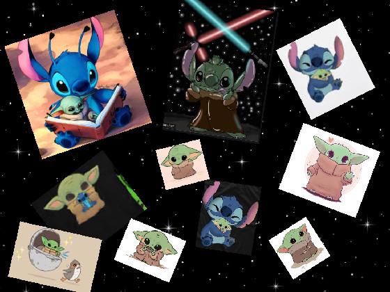 Baby yoda and stich