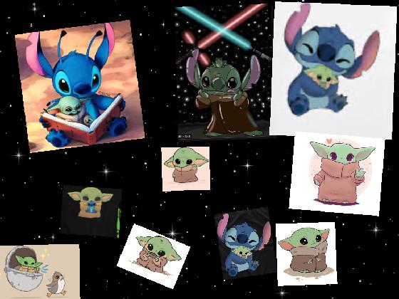 Baby yoda and stich 1