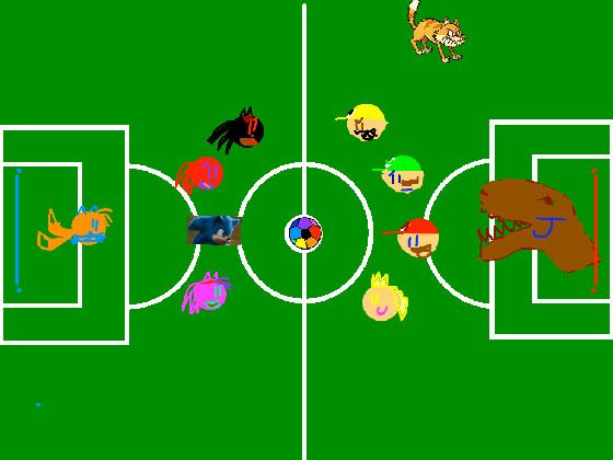 2-Player Team Sonic vs Team mario soccer 1 1