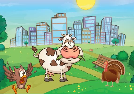 Cow knock knock Joke with turkey