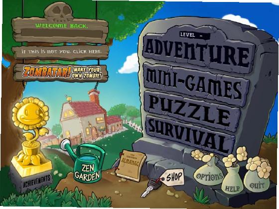 pvz pc new adventure button