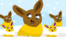 Eevee & Jolt's snowy day