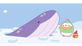 molang meets the whale!:)