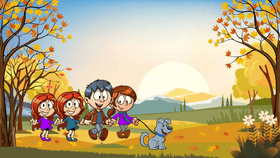 family in fall