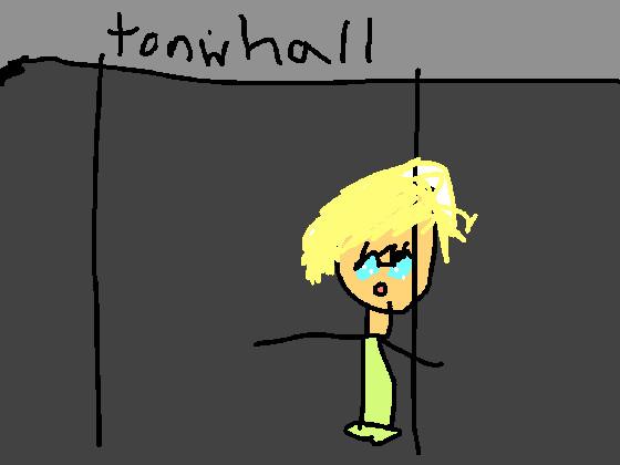 the tonw hall breaking donn