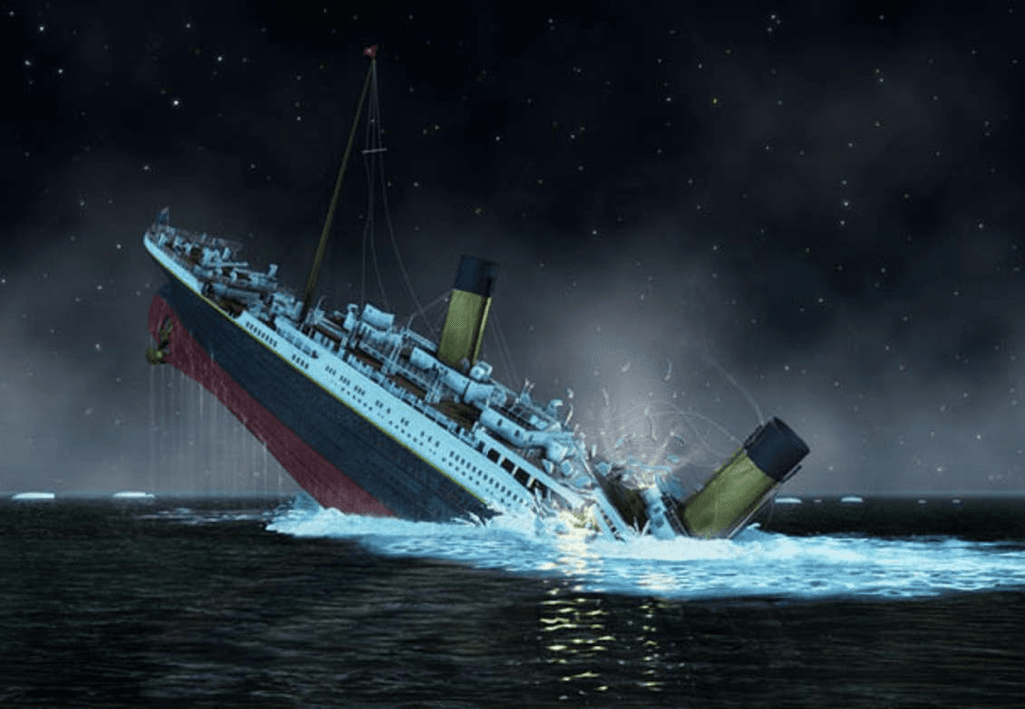 sinking in 1997 titanic