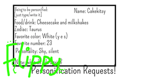 RE: personification requests!