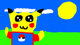 pikachu outside running having fun