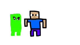 minecraft steve and creeper