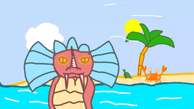 Over Animated Beach