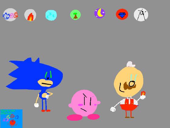 Sonic,Kirby, And mario