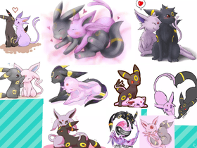 Cute umbreon and espeon