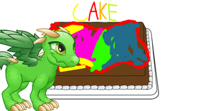 dragon eats cake