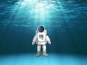 astronaut in the ocean