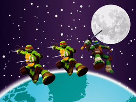 ninja turtles battle in space