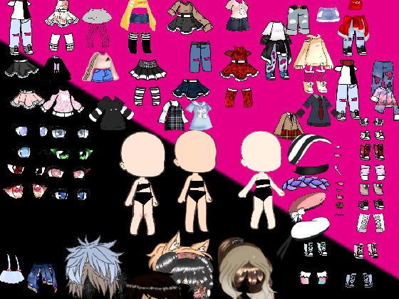 Black+pink gacha dressup