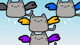 pusheen flying cat