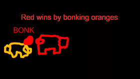 Red bonked orange.