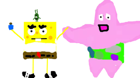 sponge bob, patrick and green guy