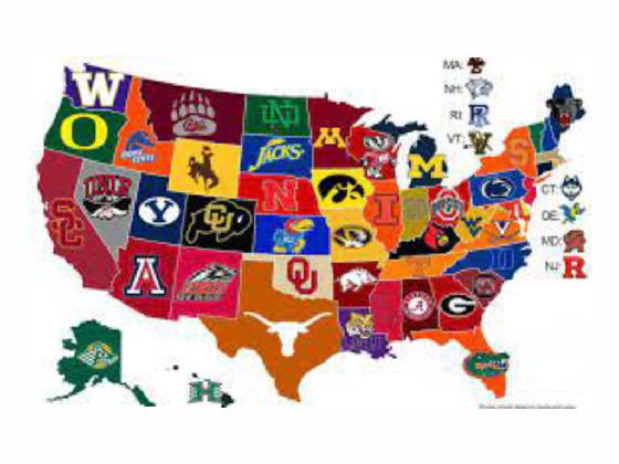 USA college map