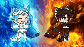 Fire and ice wolf